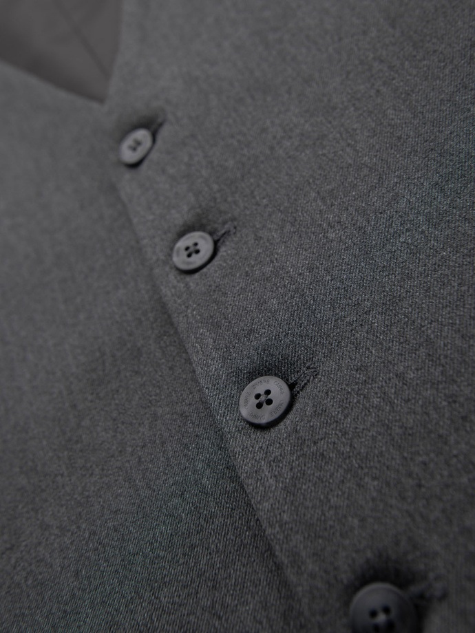 Men's suit vest with classic detailing and lining - graphite V3 OM-BLZV-0142