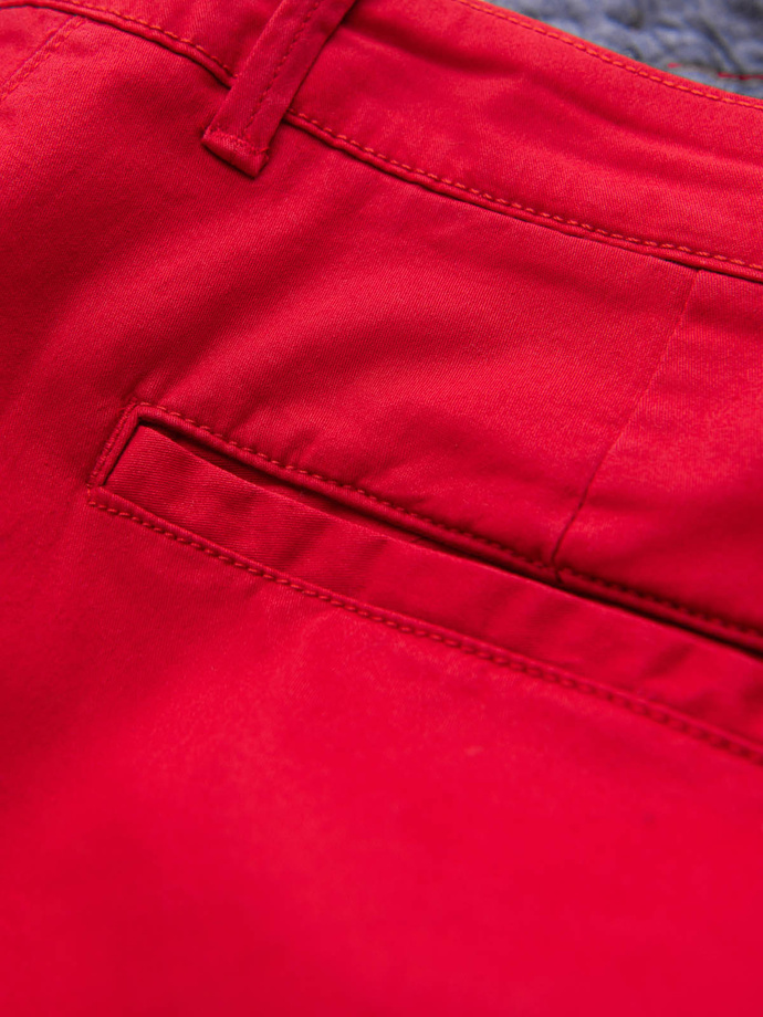 Pantaloni pantaloni scurți chinos pentru bărbați cu întoarcere contrastantă - roșu V1 W421