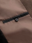 Elegantní pánský vlněný kabát s jednou légou - hnědý V1 OM-COWC-0114