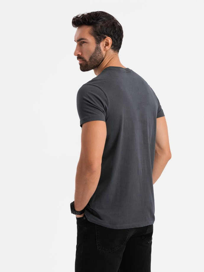 Ombre Streetstyle men's cotton pocket print t-shirt - black V1 OM-TSCT-0108