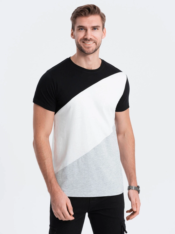 Men's t-shirt - black/grey melange S1627