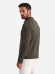 Jachetă BIKER pentru bărbați din material structurat - verde-oliv închis V1 OM-JANP-0138
