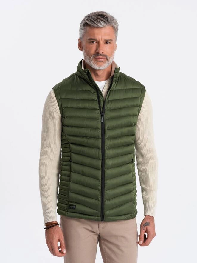 Men's quilted sleeveless - dark green V4 V54