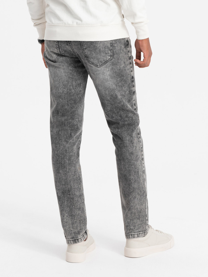 Pantaloni din denim pentru bărbați STRAIGHT LEG - gri V4 OM-PADP-0133