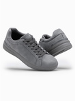 Casual solid men's eco nubuck shoes - grey V3 OM-FOCS-0151