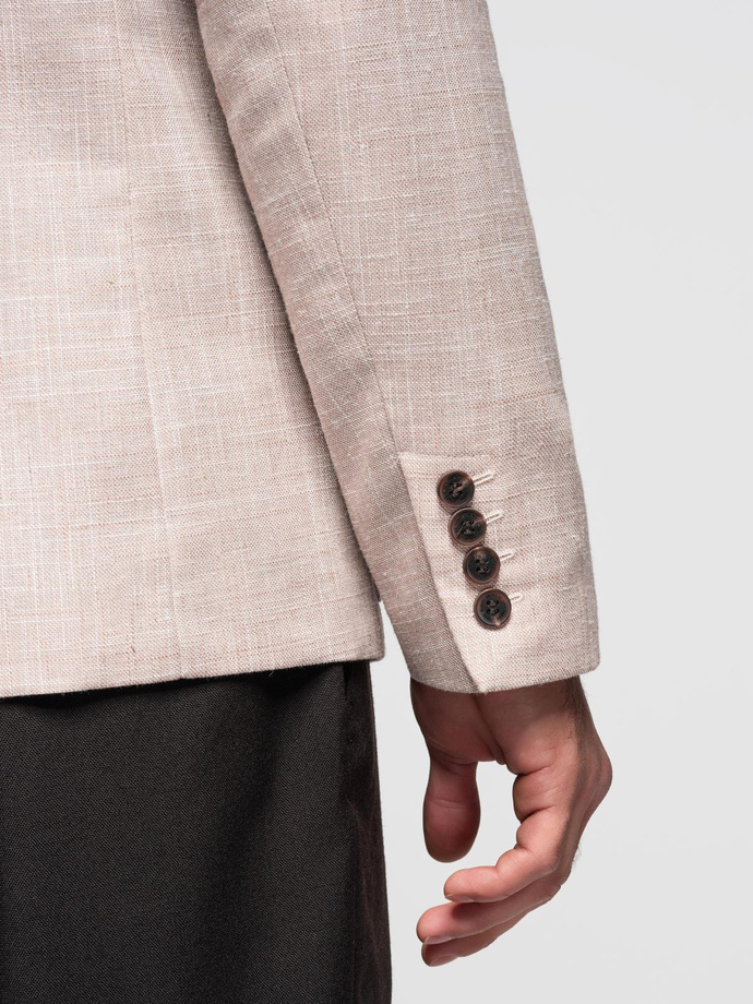 Blazer bărbătesc REGULAR cu in - bej deschis V2 OM-BLZB-0128