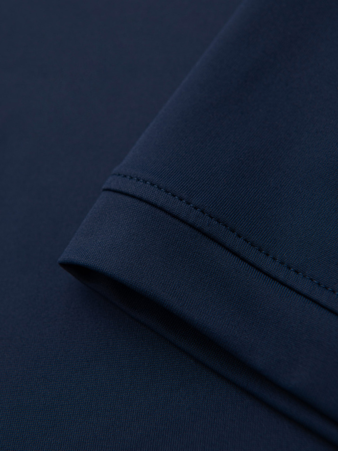 Tricou polo elegant pentru bărbați din material elastic - albastru marin V3 OM-POSS-0150