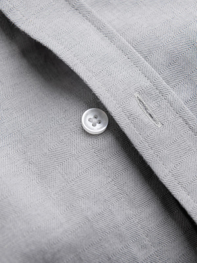 Vyriški SLIM FIT marškiniai iš dekoratyvinio audinio - pilki V2 OM-SHCS-0175