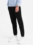 Pantaloni de trening bărbătești CARROT din tricot structurat - negru V8 OM-PASK-0143