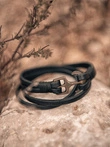 Men's bracelet on the strap - black A205