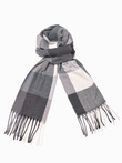 Men's scarf  - dark grey/white A408