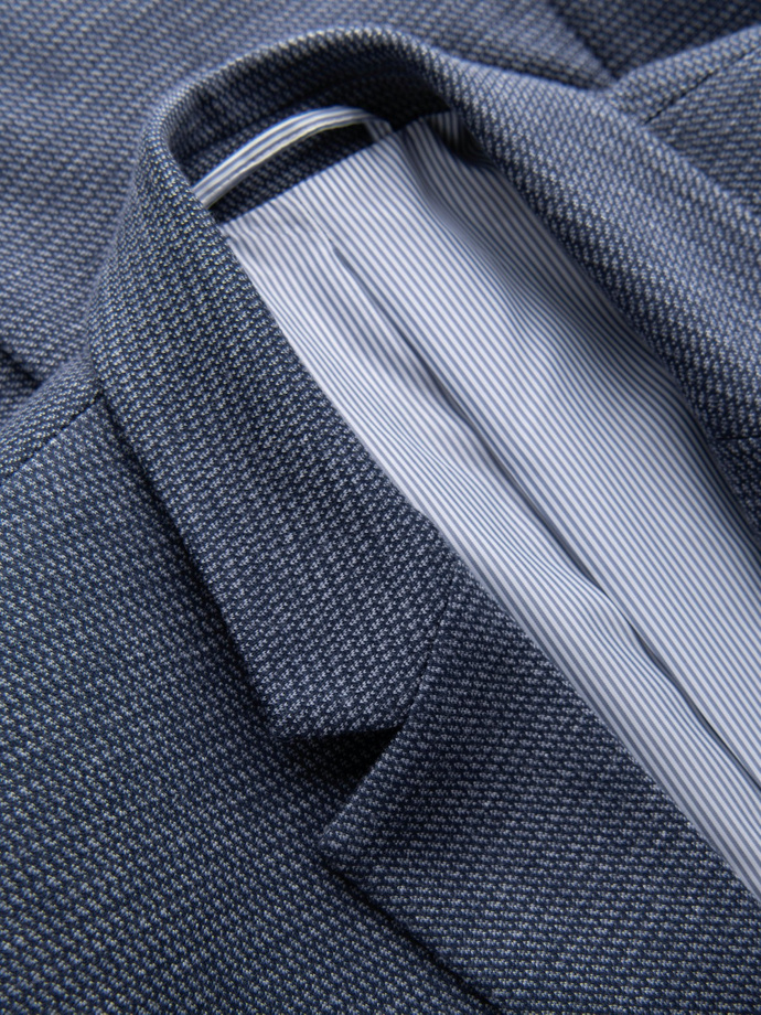 Blazer tricotat structurat pentru bărbați - albastru marin V1 OM-BLZB-0129