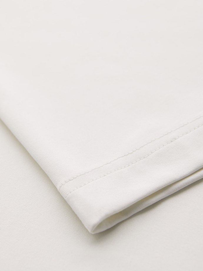 Tricou polo elegant pentru bărbați din material elastic - crem V2 OM-POSS-0150