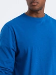 Men's BASIC longsleeve with round neckline - blue V9 OM-LSBL-0106