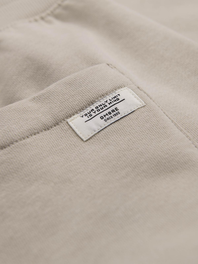 Men's sweatpants with unlined leg - light beige V1 OM-PABS-0206