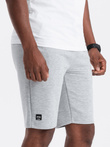 Men's short ottoman knit sweat shorts - gray V2 OM-SRSK-0150
