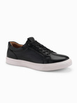 Men's eco leather sneakers shoes - black V2 OM-FOCS-0179