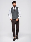 Men's suit vest with classic detailing and lining - graphite V3 OM-BLZV-0142