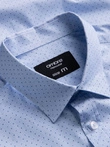 Vyriški medvilniniai REGULAR FIT marškiniai su mikro raštais - šviesiai mėlyni V2 OM-SHCS-0152