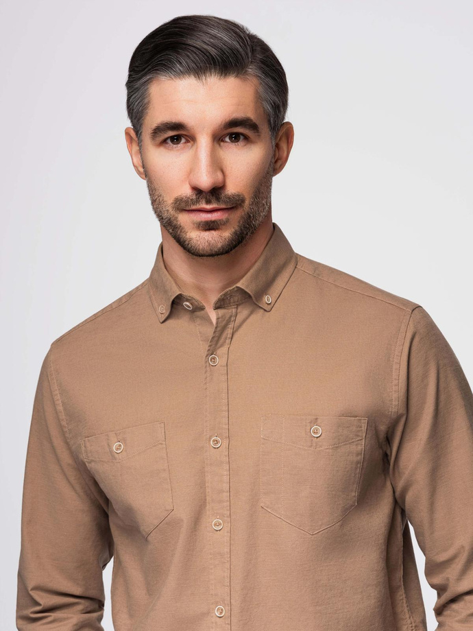 Blazer bărbătesc cu croială REGULAR cu in - crem V1 OM-BLZB-0128