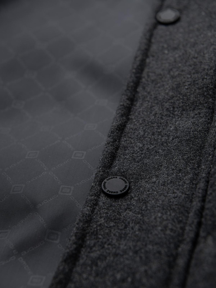 Men's lightweight jacket with mesh lining and hood - black V2 OM-JAHP-0203