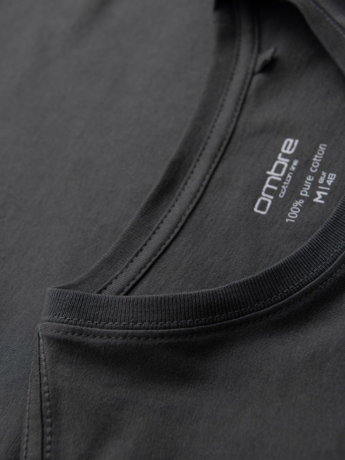 Pánské klasické bavlněné tričko BASIC - grafitová V15 OM-TSBS-0236