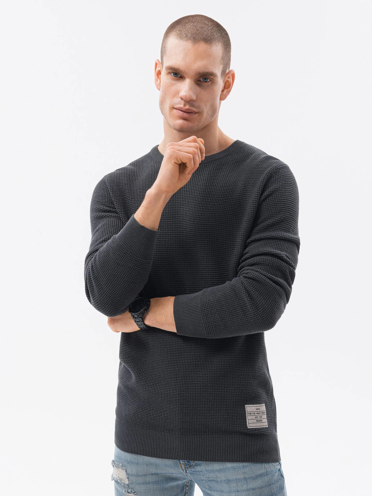 Men's sweater dark grey E185 Men's clothing online