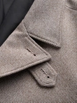 Pánský jednořadový vzorovaný kabát s kapsami - popelavý V1 OM-COWC-0108