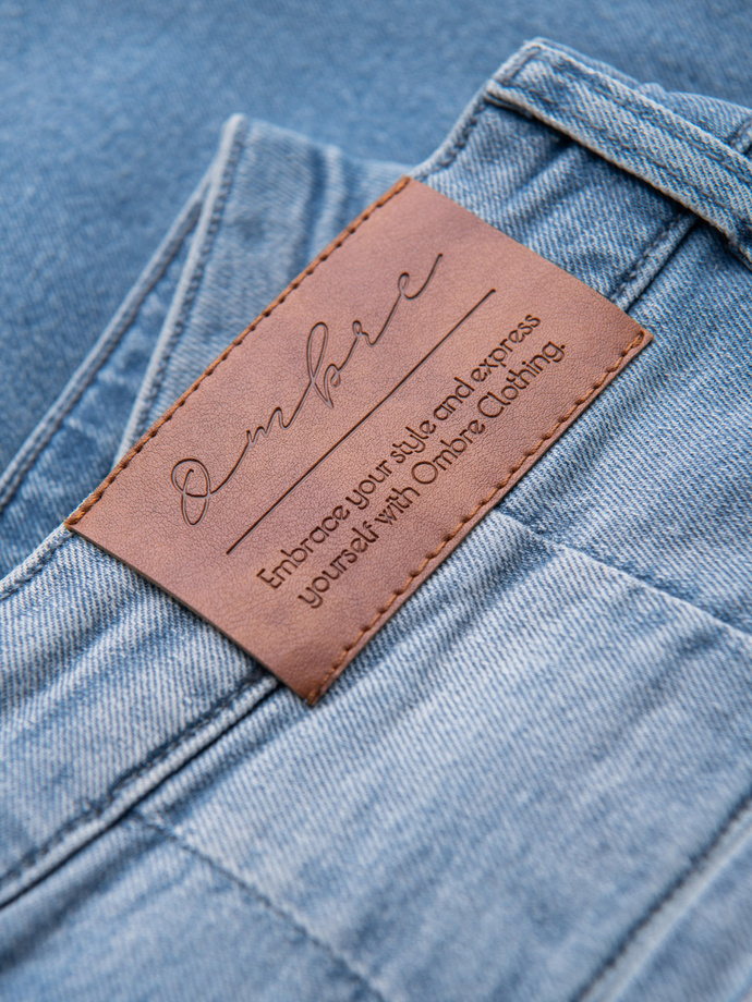 Pantaloni din denim pentru bărbați CARROT cu frecare - albastru deschis V1 OM-PADP-0253