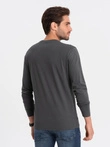 Men's BASIC longsleeve with round neckline - graphite V6 OM-LSBL-0106
