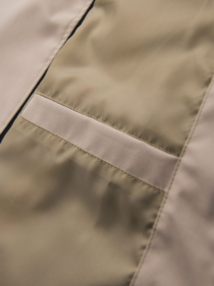 Pánská funkční přechodná bunda s kapucí - béžová V3 OM-JANP-0225