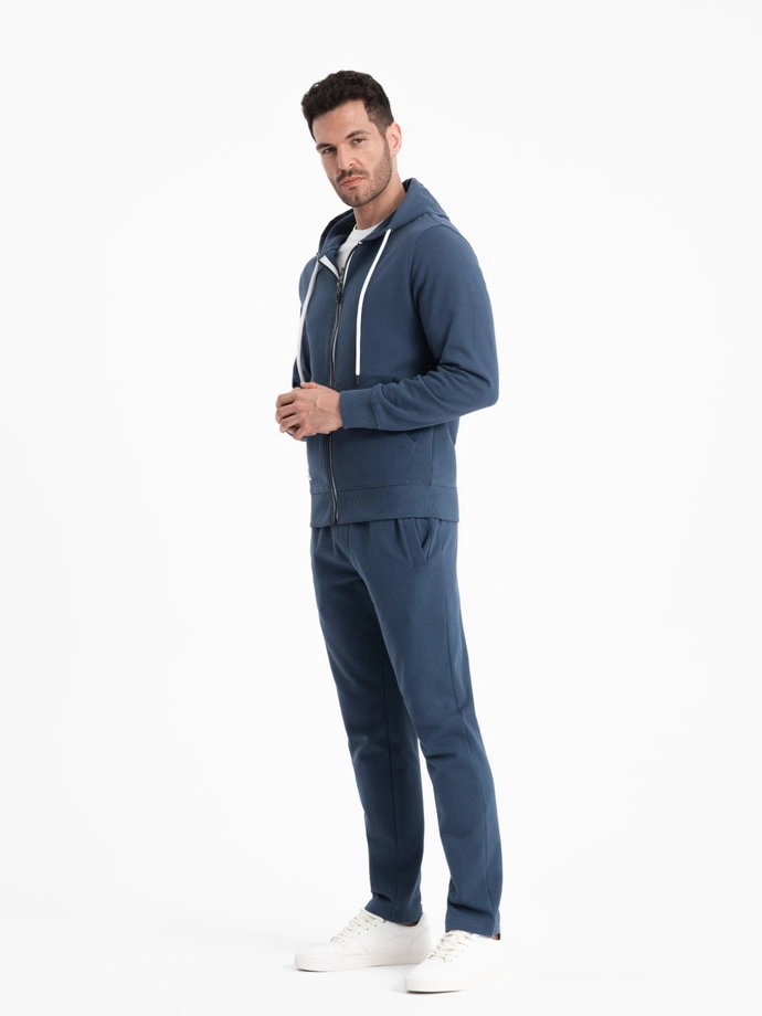 Men's sweatshirt set unbuttoned sweatshirt + pants - dark blue V4 Z83