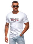 T-SHIRT MĘSKI Z NADRUKIEM S1392 - BIAŁY