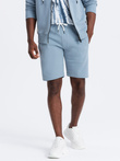 Men's sweatshirt set unbuttoned sweatshirt + shorts - blue V7 Z76