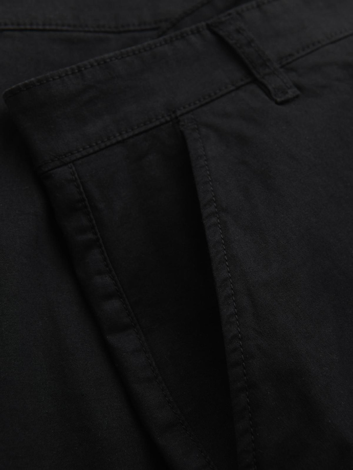 Pánske klasické chino šortky s ohrnutou nohavicou - čierne V9 OM-SRCS-0197