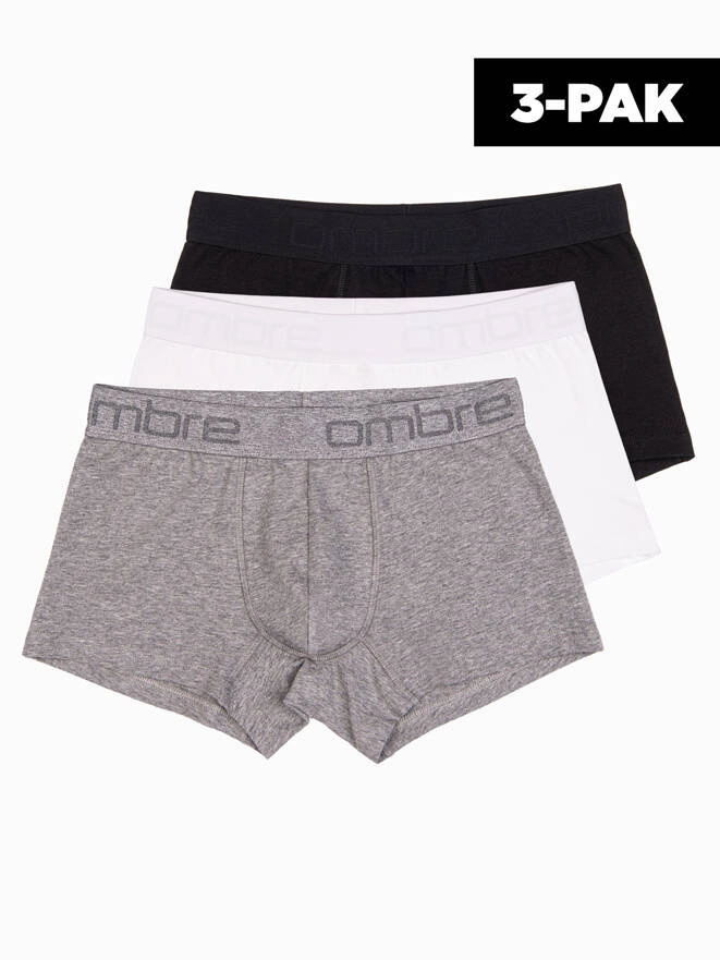 Men's cotton boxer shorts with logo - 3-pack mix V2 OM-UNBO-0105
