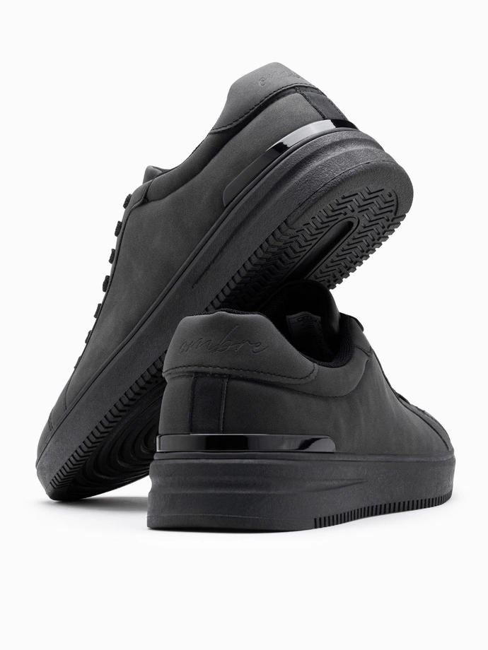 Casual uniform men's eco nubuck shoes - black V4 OM-FOCS-0151
