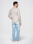 Men's unprinted longsleeve with v-neck - light beige V1 OM-LSBL-0108
