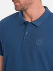 Tricou polo bărbătesc din tricot piqué - albastru închis V13 S1374