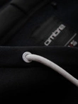 Unbuttoned men's sweatshirt with stand-up collar and hood - black V1 OM-SSZP-0216