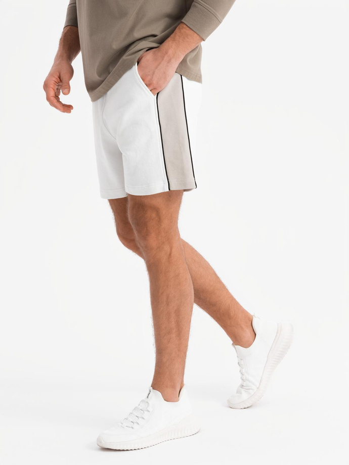 Pantaloni scurți de trening pentru bărbați RELAXED FIT stil athleisure - turcoaz V1 OM-SRWS-0122