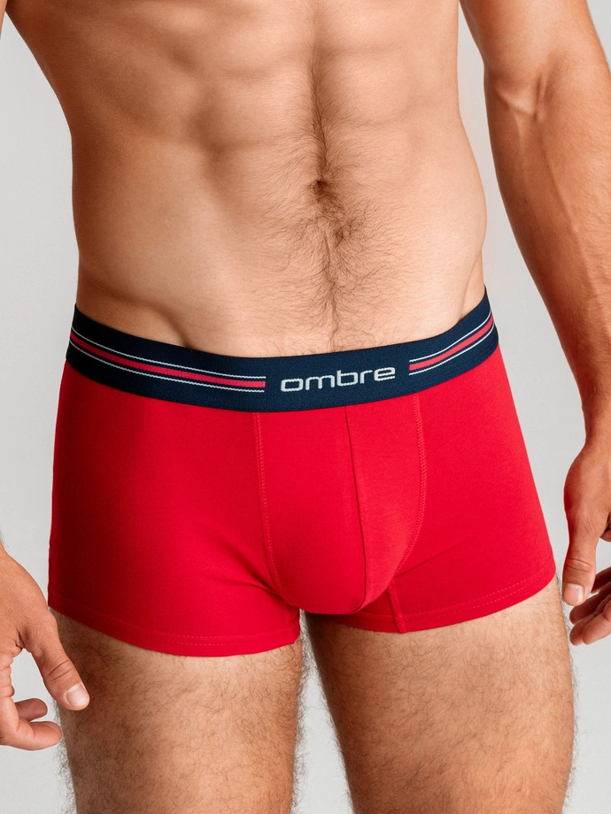 Boxeri clasici pentru bărbați cu bandă elastică în dungi - pachet de 3 mixuri OM-UNBO-0109