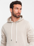 Men's sweatshirt set kangaroo sweatshirt + shorts - ash V1 Z75