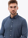 Men's shirt with long sleeves - navy K636