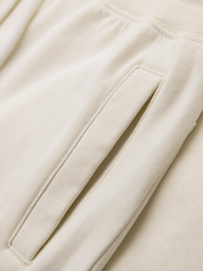 Pánske tepláky jogger - krémové V11 OM-PABS-0173