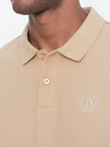 Men's classic cotton polo shirt - beige S1374