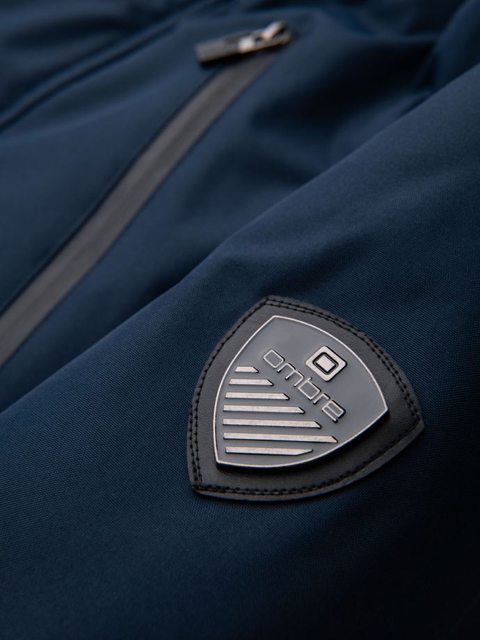 Vyriška žieminė striukė "Alaskan" su nuimamu kailiu nuo gobtuvo - tamsiai mėlyna V1 OM-JALJ-0148