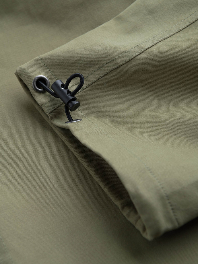 Pantaloni cargo STRAIGHT LEG pentru bărbați cu broșă triunghiulară pentru buzunare - olive V2 OM-PACG-0196