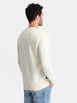 BASIC men's non-stretch cotton sweatshirt - cream V5 OM-SSBN-0159