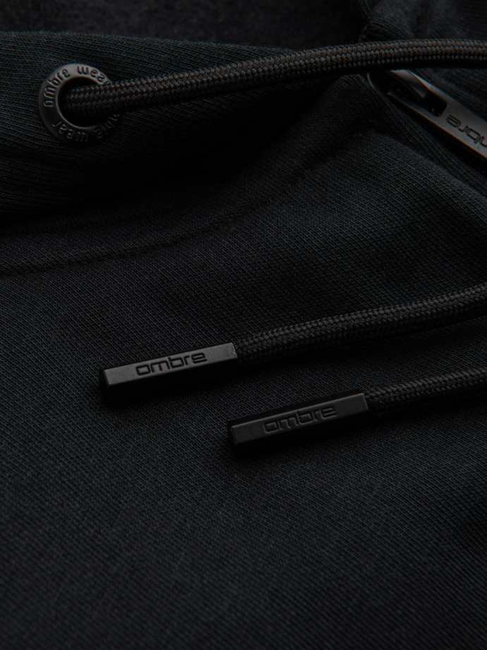 Pánská bavlněná mikina BASIC s rozepínáním - černá V9 OM-SSBZ-0160